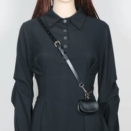 [EAM] Pu Leather black Mini-bag Buckle Long Wide Belt Personality Women New Fashion Tide All-match Spring Autumn 2026 1DH8962