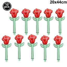 10pcs Mini Rose Flower Balloons Rose Shaped Balloons Birthday Wedding Balloon Mother's Day Decoration Baby Shower Party Supplies