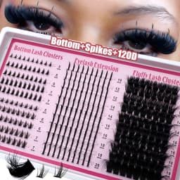200D-60D 4 IN 1 Lash Clusters Long 6-20mm Lash Spikes Lower Eyelashes Reusable Bottom DIY Spiky Lash Extension Manga Clusters