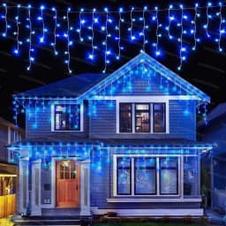 Holiday Icicle String Lights 3.2M 8 Modes Garden Yard Patio Window Roof Eaves Decor Warm White Multicolor Christmas Party Home