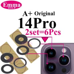 2Set Original Sapphire Back Camera Lens Glass for iPhone 16 15 14 13 12 Pro Max Mini Replacement Parts