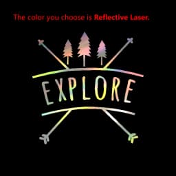 Explore In The Forest Cars Decals Tree Silhouette Vinyl Car Stickers For Computer Laptop Or Car Decoration