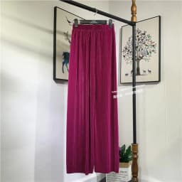 Women's Summer Chiffon Wide Leg Pants Casual Candy Color Loose Long Pants Lady Chic Solid Color High Waist Wide Leg Trousers