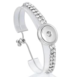Wholesale 18mm Snap Bracelets High Quality Metal Silver Color Snap Button Bracelet Bangle Adjustable Chain Bracelets