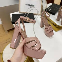 2023 New Lacquer Leather Ultra High Heels Women's Sandals Classic Open Toe Casual Fish Mouth Shoes Brand Sexy Party High Heels