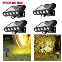 4PCS Solar Powered Outdoor Wall Light 3 Modes Security Lamp for Patio Garden Porch Fence Corridor Balcony 5 LED Bulbs Motion Sensor Solar Pathway