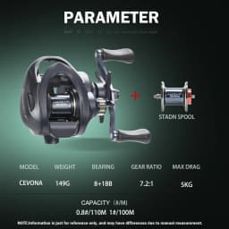 SAMOLLA New Ultralight Baitcasting Reel 149g STB Brake Fishing Reel 7.2 Gear Ratio Saltwater 8+1BB 5KG Power Baitcaster