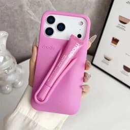 Hot‑Sell Rhode Lipstick Holder Cover w/ Box for iPhone 11‑17 Pro Max Air, Shock‑Proof Stylish Silicone Girls Makeup Accessory