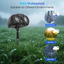 Double Head Outdoor Snow Projector Lamp Flexible Installation Rotatable Snowflake Projection Light Smart Timing Xmas Holiday Home Christmas Decoration