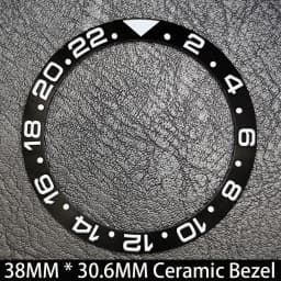 Sloping 38mm * 30.6mm Ceramic/Aluminum Blue Luminous Bezel GMT and Diving Watch Insert Fit for 40mm Watch Case Replacement Watch