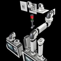 Industrial HMI Support Arm System, Articulated Mounting Bracket for Electrical Control Box & Enclosure, Automation Equipment