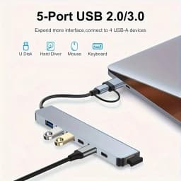 7 In 1 USB 3.0 HUB Type C USB-A Hub Splitter 7 Port USB3.0 With USB-C High Speed Data Transfer For PC Laptop Macbook Accessories