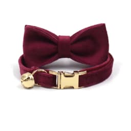 Personalized Collar for Cat Kitten Collar Velvet Puppy Small Dogs Collars Customized Engraving Name Cat Necklace with Bell Bow