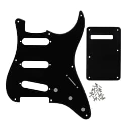 FLEOR Set of Vintage 8 Holes ST Pickguard SSS Guitar Back Plate & Screws for Electric Guitar Parts, 7 Colors Choose