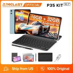 Teclast P35 10.1' Tablet Android 16 3GB (+13GB Virtual) 32GB Lightweight 6000mAh Battery Tablets TDDI Full Lamination with Case Keyboard Stylus