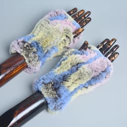 Lady Winter 100% Natural Real Rex Rabbit Fur Glove Women Soft Rex Rabbit Fur Glove Foashion Warm Knitted Genuine Fur Gloves