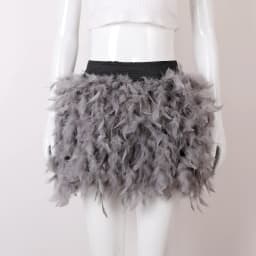 Women Solid Fluffy Feather Mini Skirt Elastic High Waist Short Skirt Halloween Carnival Party Stage Cosplay Costume Club Outfit
