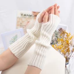 Winter Women's Knitted Fingerless Arm Sleeves Gothic Style Striped Arm Warmers Girls Harajuku Y2K Fashion Wrist Gloves