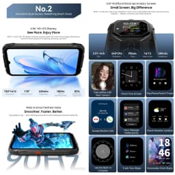 Blackview ROCK 1 Rugged Smartphone 6.56" HD+ IPS Display 8GB+256GB 15000mAh Battery 55W 16MP Camera 4G Android 16 NFC