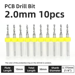 TOOLEYE 10pcs PCB Drill Bit Set Micro Drills Printed Circuit Board 1/8" Shank Mini CNC Drill Bits 0.1-3.175mm Drilling Tools