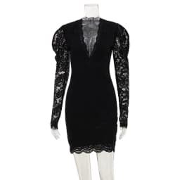 CNYISHE Long Sleeve Deep V Neck Autum Women Dresses Sheath Bodycon Sexy Club Lace Sheer Female Outfits Party Vestidos Hip Wrap