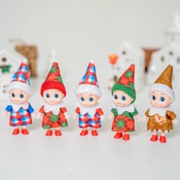 4/5/6 Pcs Mini Baby Elf Christmas Doll Mini Miniature Plaid Accessories Green and Red Suitable for Xmas New Year Decor Gift
