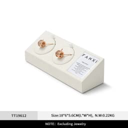 Oirlv Beige Jewelry Display Stand for Ring Earring Necklace Stand Store Window Counter Showcasing Rack for Jewelry Display Props