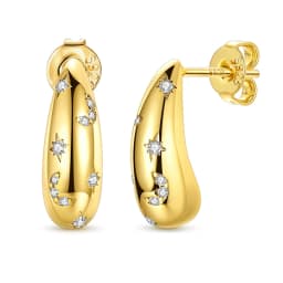 925 Sterling Silver Gold Color Circular Hoop Earrings Golden Earring Fit Original Charms Diy Fine Jewelry For Fashion Women