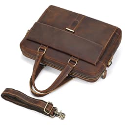 Genuine Leather Briefcase For Men Male Cowskin Laptop Business Handbag Vintage Style Crazy horse leather Shoulder Crossbody Bag