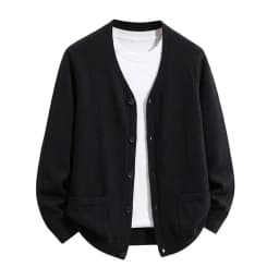 Men's V-Neck Knit Cardigan Sweater Casual Button Down Long Sleeve Warm Coat Jacket Loose Fit Winter Sweatshirts with Pockets