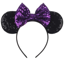 Cute Women Mouse Ears Leopard Print Headbands for Girls Baby Women Sequins 5"Bows Hair Accessories Adults Hairbands Kids Gift