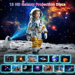 Star Projector Space Dog Projector Night Light 13 High-Definition Galaxy Discs Bedroom Decor Space Projector Birthday Gift
