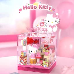 AREA-X Sanrio Series Kuromi Hellokitty Cinnamoroll Building Blocks MOC Creative House Ornament Model Bricks Toys For Adult Gifts