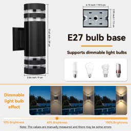 Outdoor Wall Light E27 LED Bulb Wall Light IP65 Waterproof Decor for Stairs Facade Lights Fixture Home Decor Lamp Wall Lighting