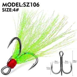 5Pcs 10Pcs Fishing Treble Hooks 4X Strength With Feather Tackle Fishing Hook Stronger Carbon Steel Barbed Fishhooks Pesca
