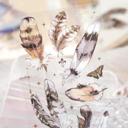 3pcs Kawaii Sticker Pack Feather Dragonfly Bird Jellyfish Decorative Scrapbooking Material Labels for Diary Phone Journal Planne