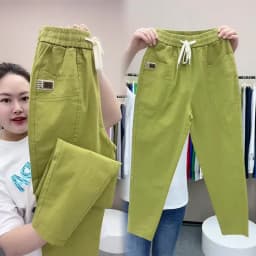 Women's Harem pants Summer Vintage Thin High Waist Straight Casual Pants Women Fashion Loose Cotton linen pants Trousers Female