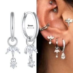 925 Sterling Silver Ear Needle Crystal Zircon Tassel Pendant Hoop Earrings Retro Small Fragrance Style High Jewelry Women Gifts