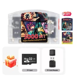 Game Cart For Nintendo 64 Console N64 Game Cartridge With 32GB TF Card 5000 In 1 Games Cassette No Region Restriction
