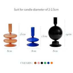 Floriddle Taper Candle Holders Glass Candlesticks for Home Wedding Table Decoration Glass Vase Table Bookshelf Candles Stand