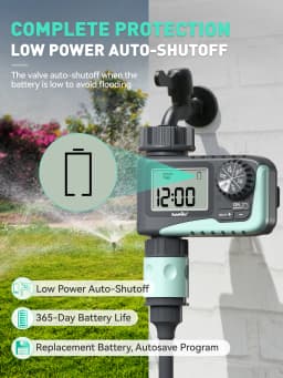 RAINPOINT Sprinkler Timer, Programmable Water Timer for Garden Hose, Outdoor Soaker Hose Timed with Rain Delay/Manual/Automatic Watering System, Digital Irrigation for Yard, Lawn, 1 Outlet