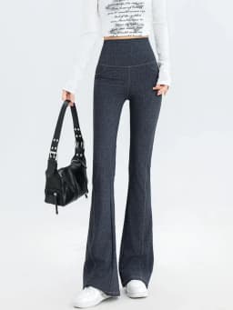 2024 Denim Women's Pants Micro Flared High Waist Abdomen Leggings New in Summer Stretch Sports Fitness Yoga Casual Pants Jeans