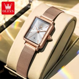 OLEVS 3692 Original Quartz Watch With Gift Box for Woman Ultra Thin Fashion Simple Square Auto Date Waterprorof Ladies Watch New