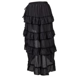 Brown Front Short Back Long Asymmetrical Steampunk Vintage Skirt Victorian Ruffles Skirts For Women y2k Medieval Gothic Clothes