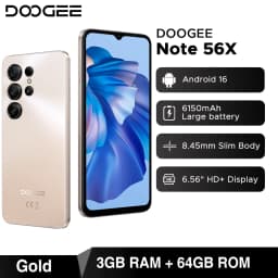 DOOGEE Note56 X Mobile Phone 8.45mm Slim Body 6.56" 90Hz Screen Android 16 6150mAh Battery Al Scene Recognition Smartphone