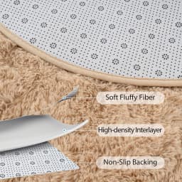 VIKAMA Long Plush Oval Area Rug Super Soft Fluffy Bedroom Bedside Rug Kids Room Nursery Dorm Floor Mat Home Decor