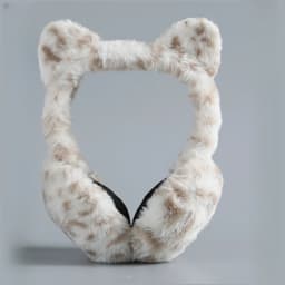 Leopard Foldable Leopard Print Earmuffs Winter Warm Thickened Ear Cover Women Windproof Frostproof Earlap Simple Plush Hairband