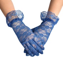 New Lace Full Finger Party Short Gloves For Women Girls Kids Black Solid Knitted Mittens Outdoor Dance Dress Up Bride's Gloves