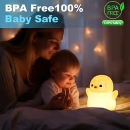 Penguin Nursery Night Light, LED Squishy Silicone Lamp, 2 Levels Dimmable Bedroom Nightlight for Kids, Touch Lights, Decor Lamps