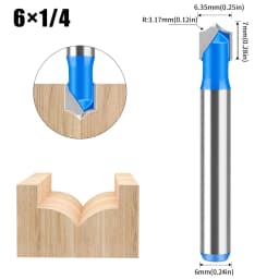 1/4 Inch 1/2 Inch Shank 6mm 12mm Shank Bottom Milling Cutter Slotting Cutter Engraving Machine Bottom Cleaning Router Bit